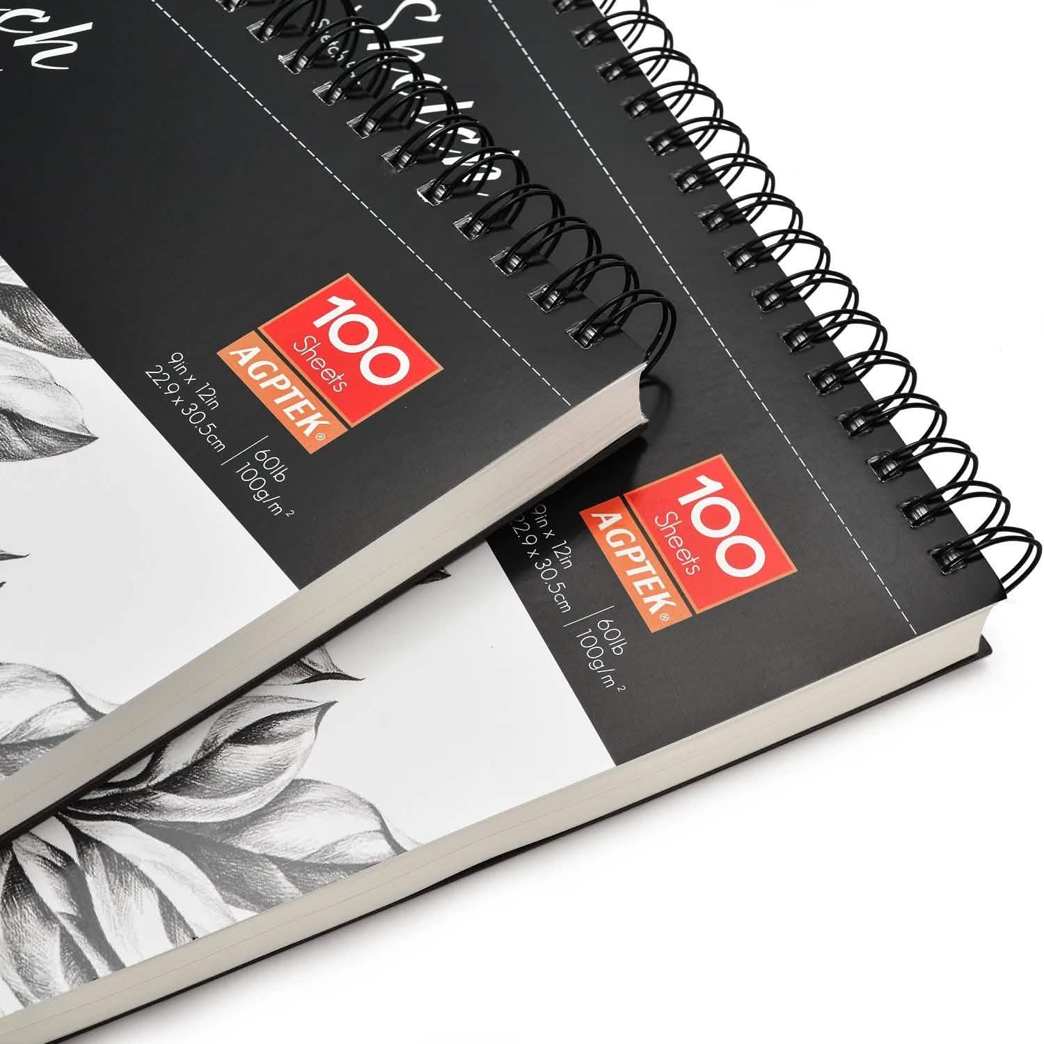 2-Pack: 9X12" 100 Sheets Spiral Sketch Pad