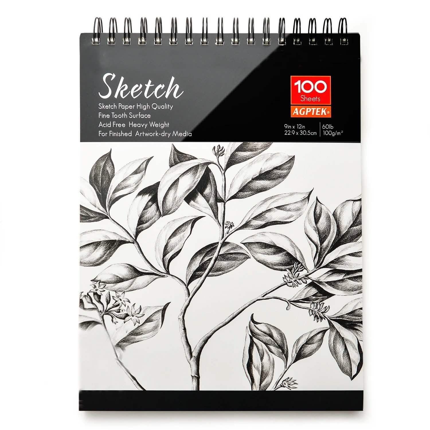 2-Pack: 9X12" 100 Sheets Spiral Sketch Pad