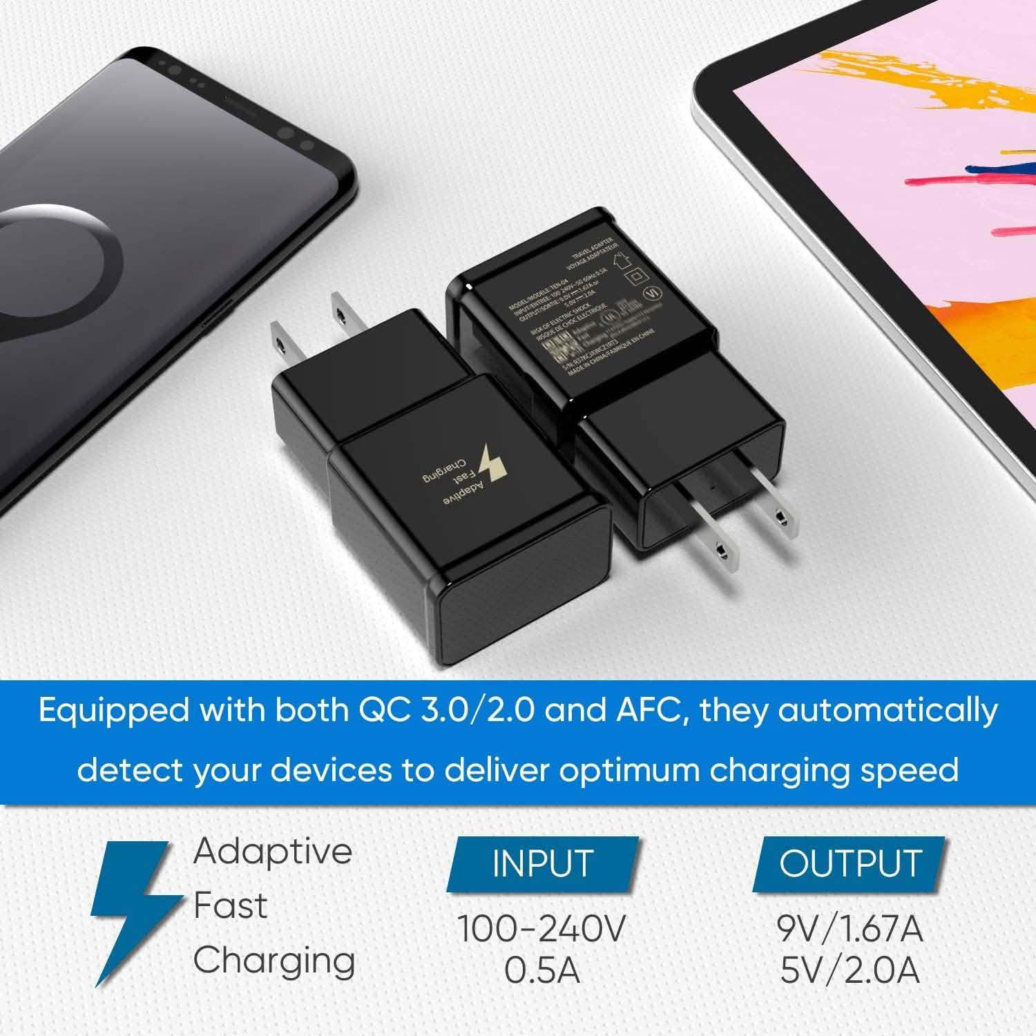 2-Pack: Adaptive Fast Charging Wall Charger