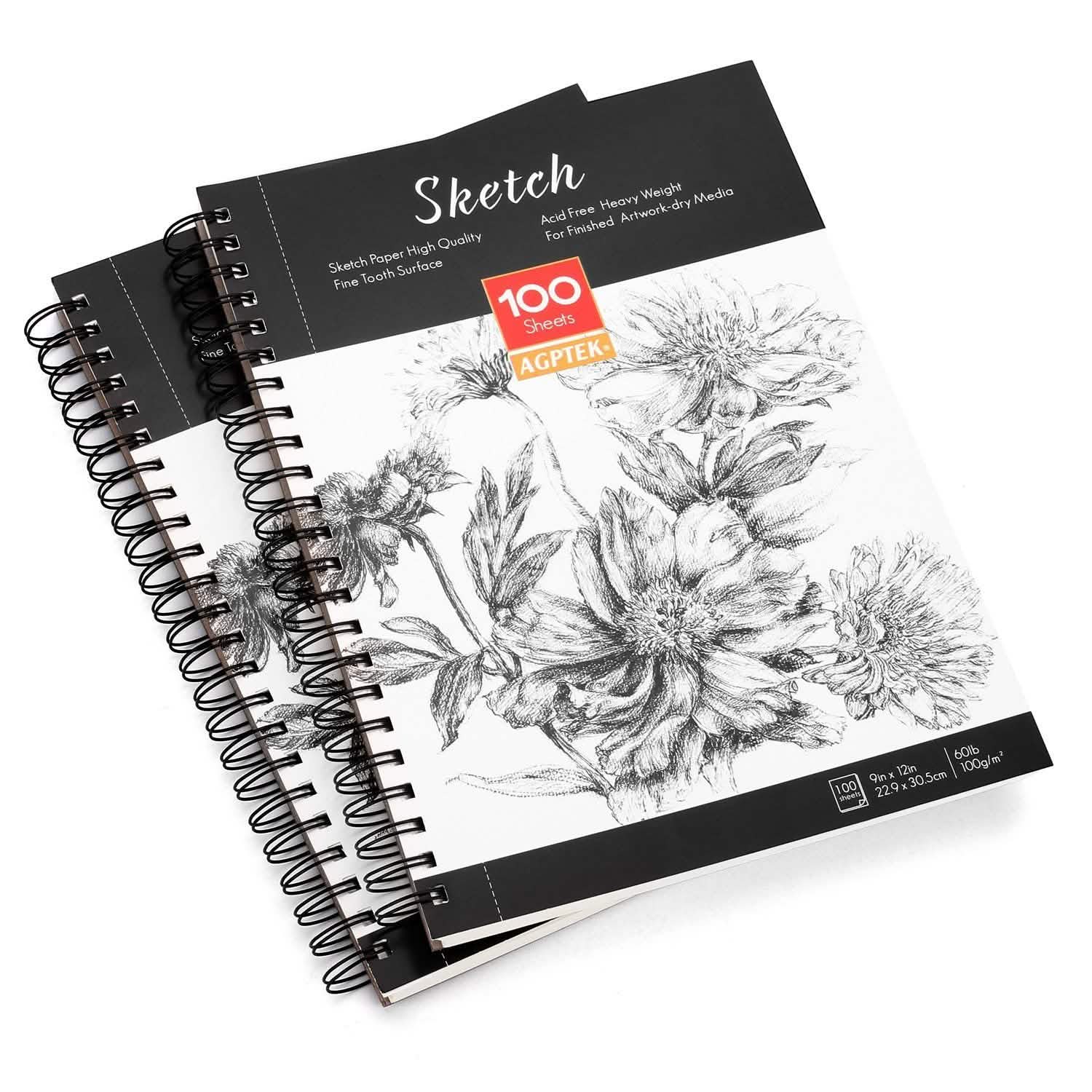 2-Pack: Art SketchBook 100 Pages for Writers Illustrators