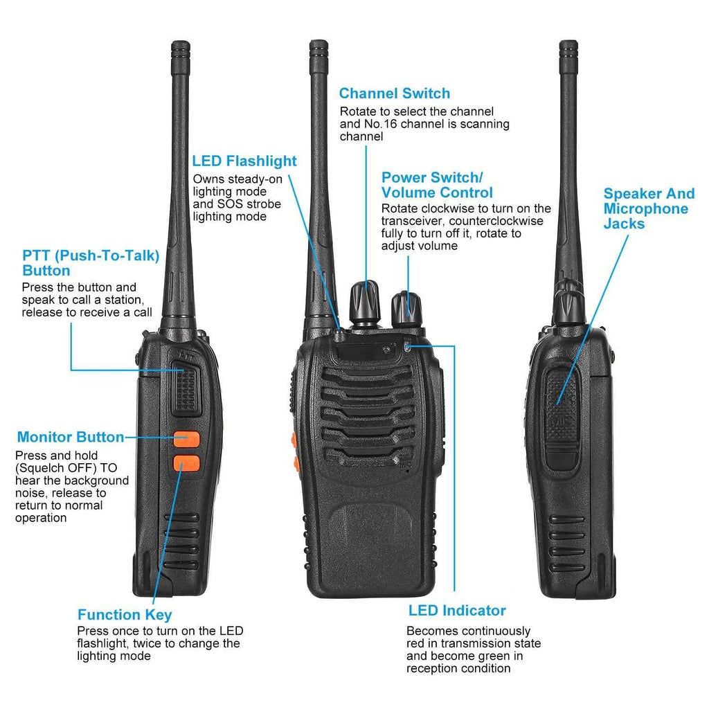 2-Pack: Baofeng BF-888S Walkie Talkies Two Way Radio