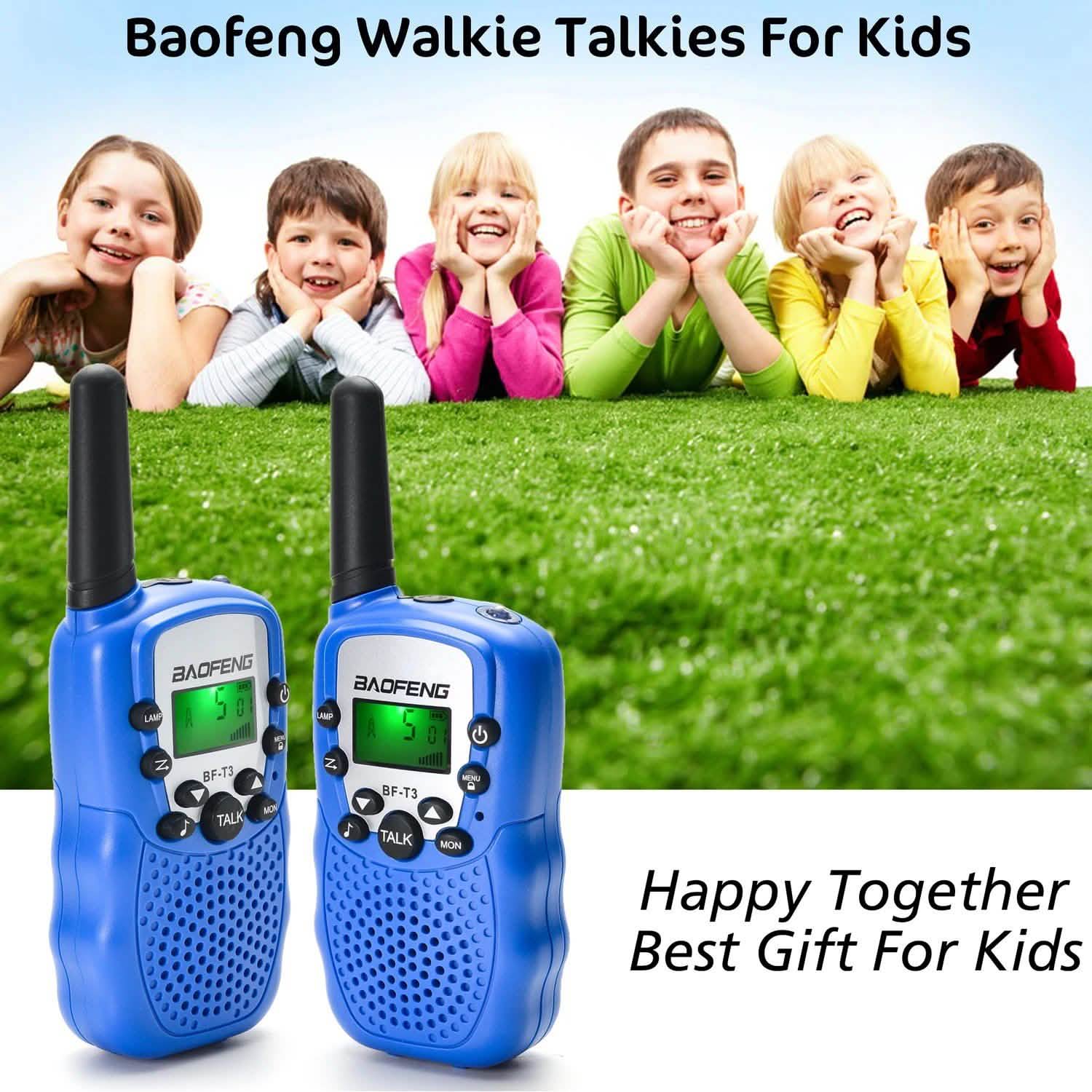 2-Pack: Baofeng Kids 2 Way Radio Walkie Talkies 22 Channel 3-5 Miles FRS/GMRS Toy