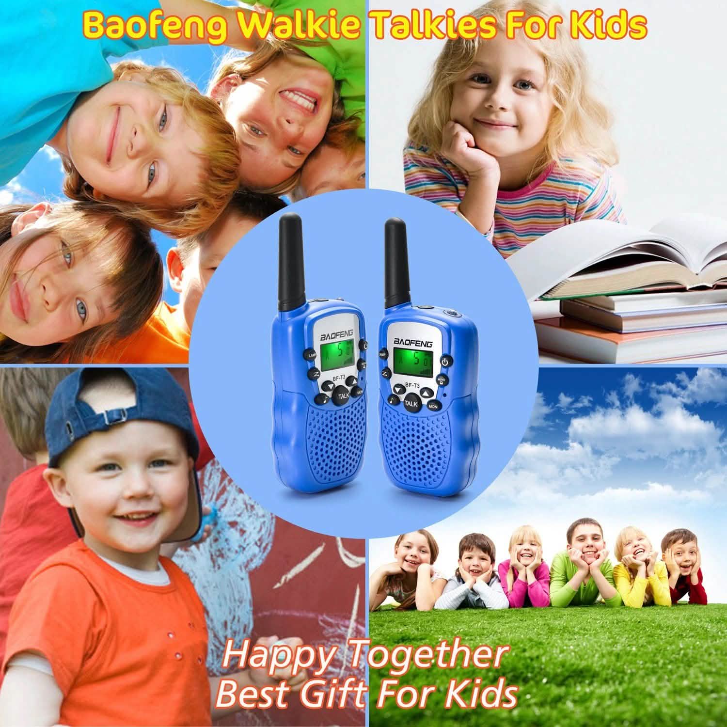 2-Pack: Baofeng Kids 2 Way Radio Walkie Talkies 22 Channel 3-5 Miles FRS/GMRS Toy