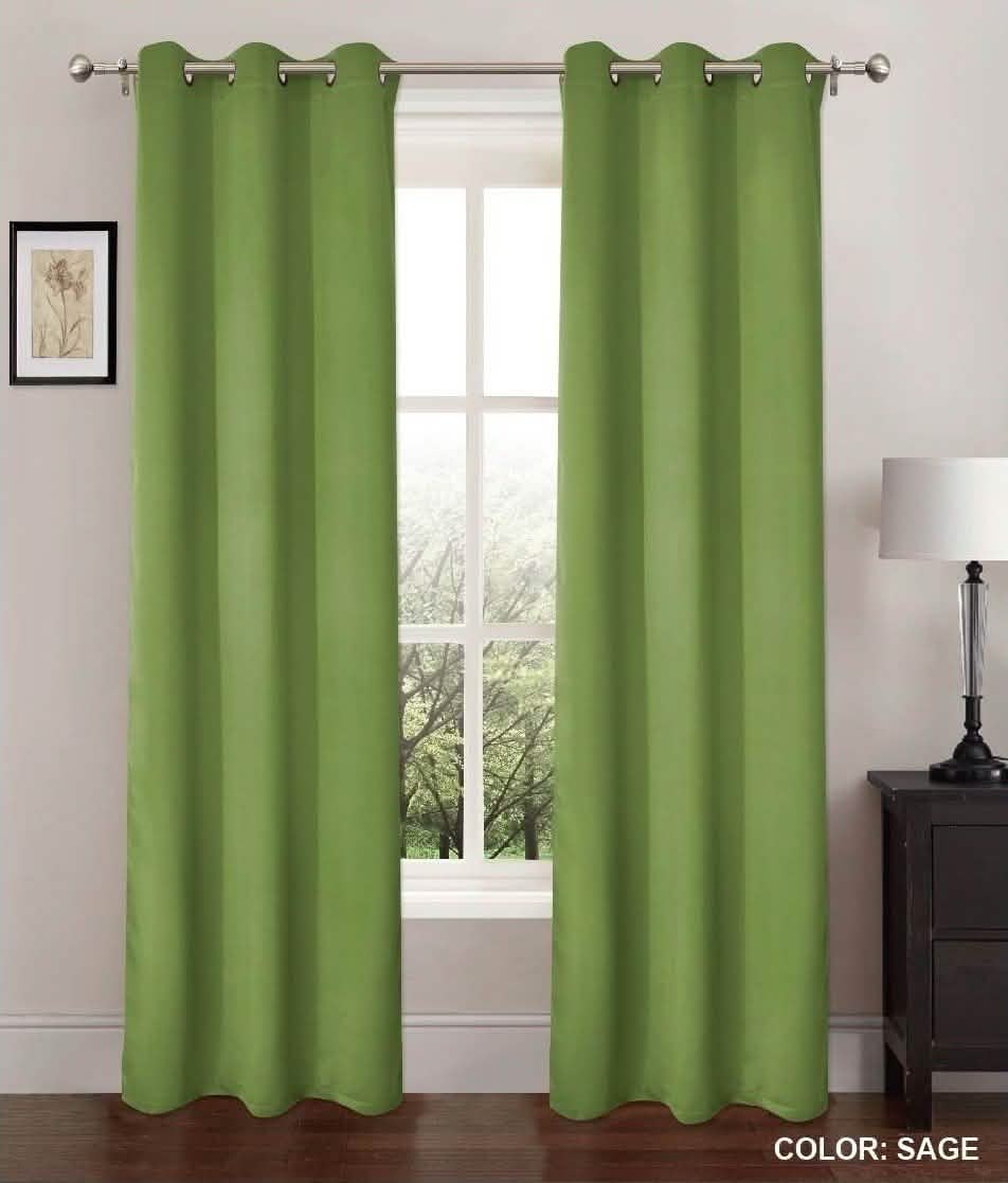 2-Pack: Blackout Window Shade Curtains - Color: Sage