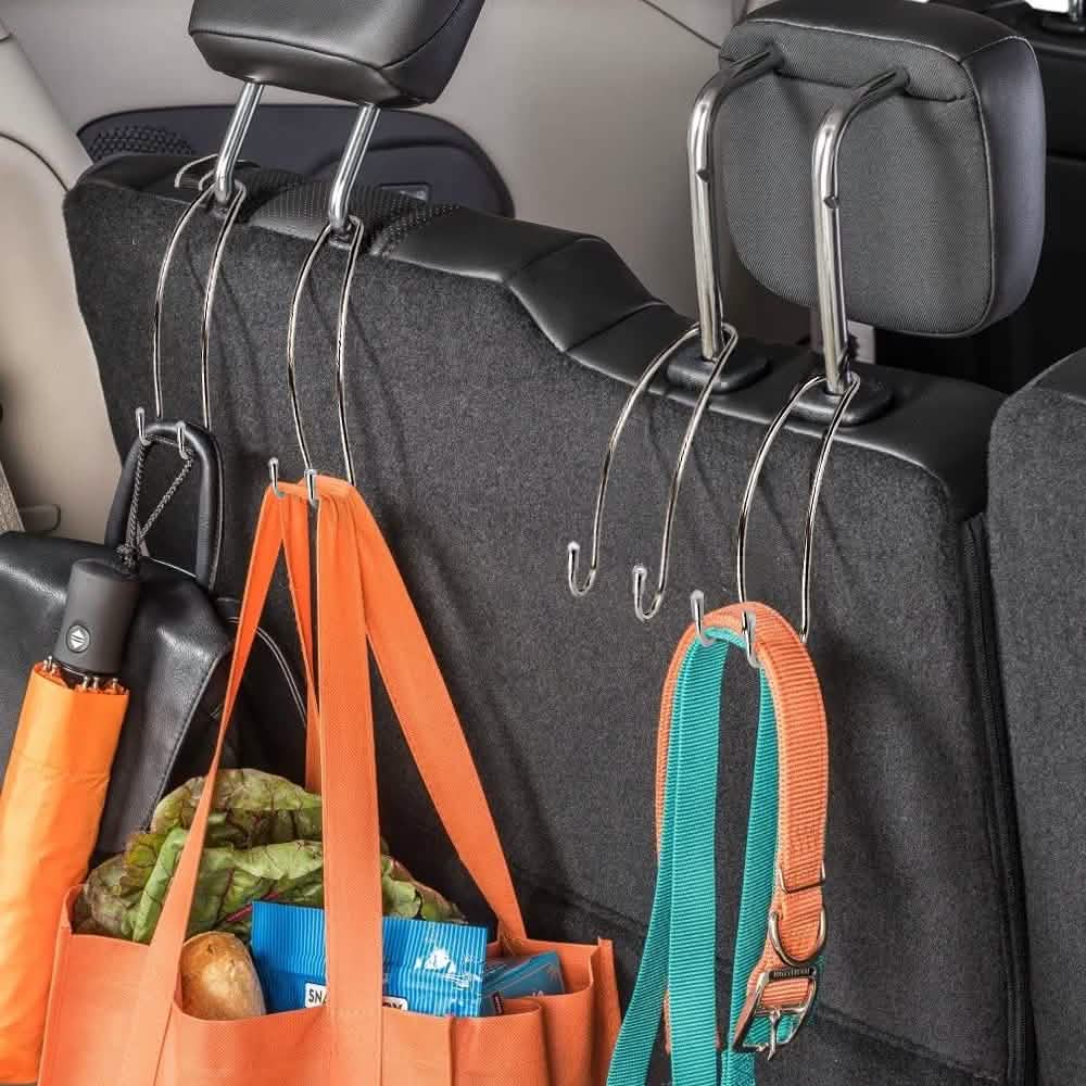 2-Pack: Car Seat Headrest Hook Hanger