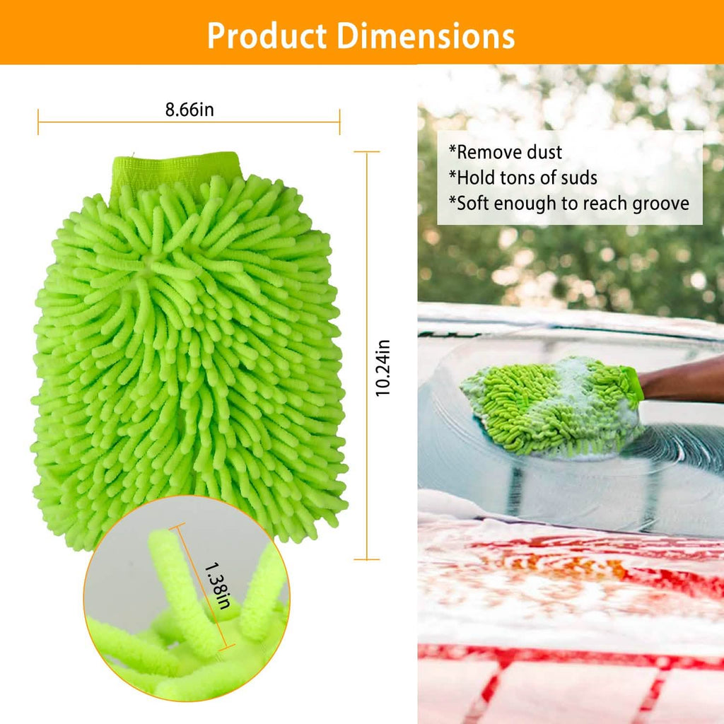 2-Pack: Car Wash Mitt Car Washing Gloves