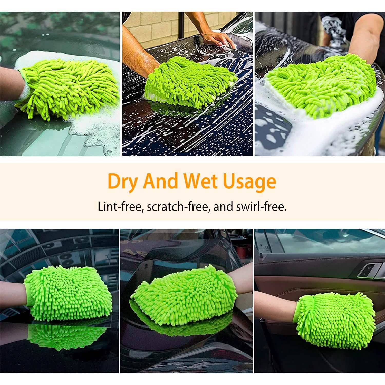 2-Pack: Car Wash Mitt Car Washing Gloves