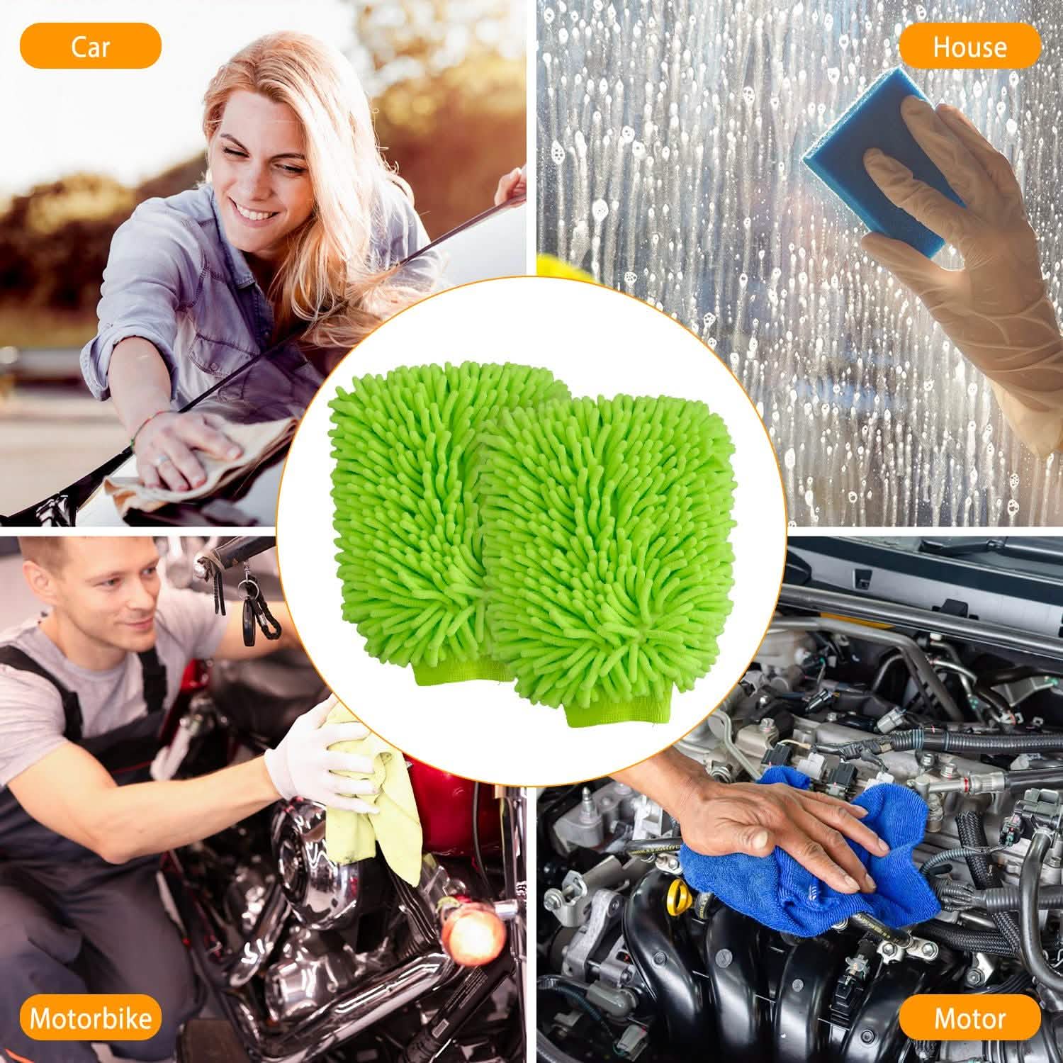 2-Pack: Car Wash Mitt Car Washing Gloves
