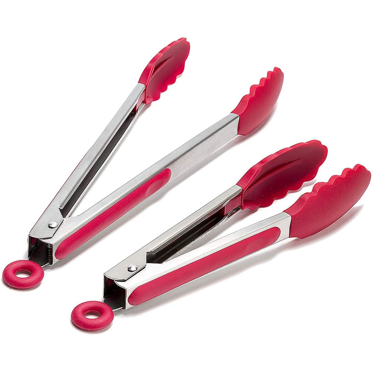 2-Pack: Chef's Star Premium Silicone Kitchen Tongs