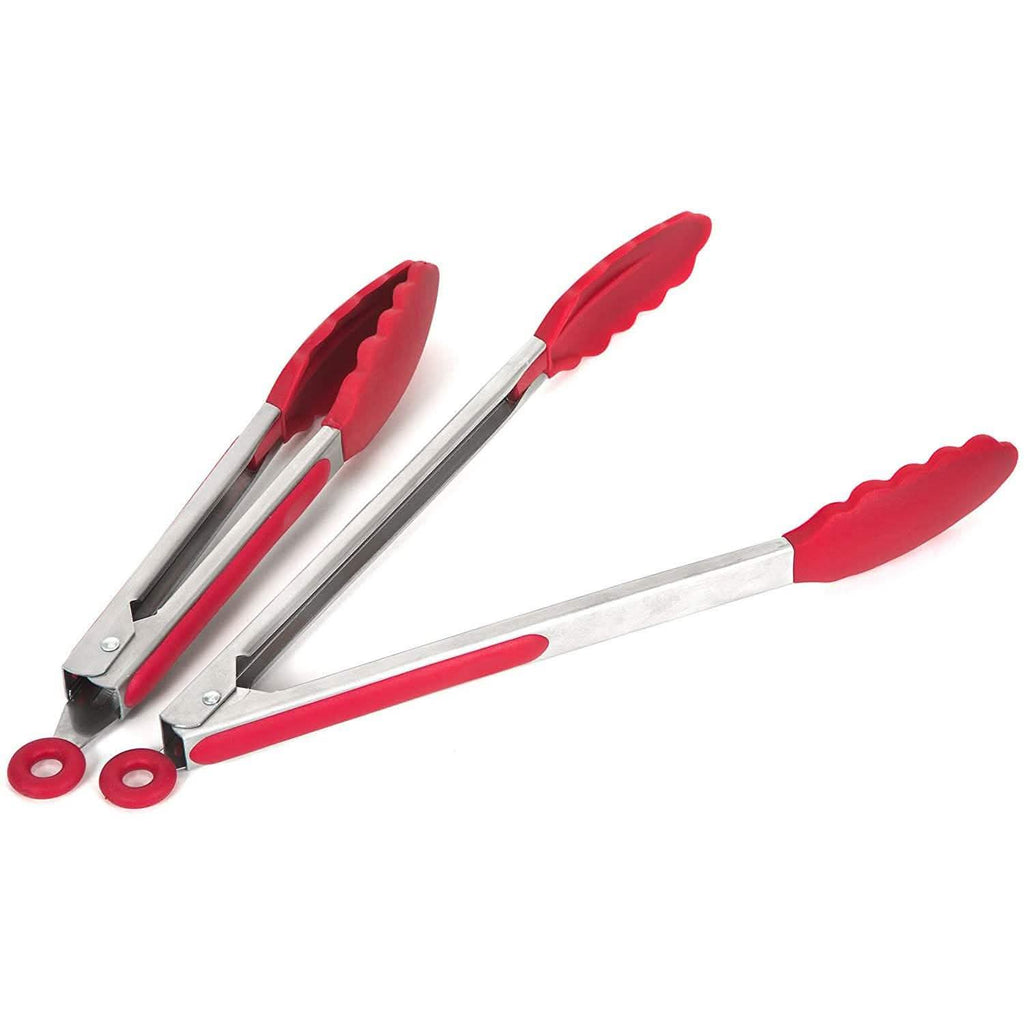 2-Pack: Chef's Star Premium Silicone Kitchen Tongs