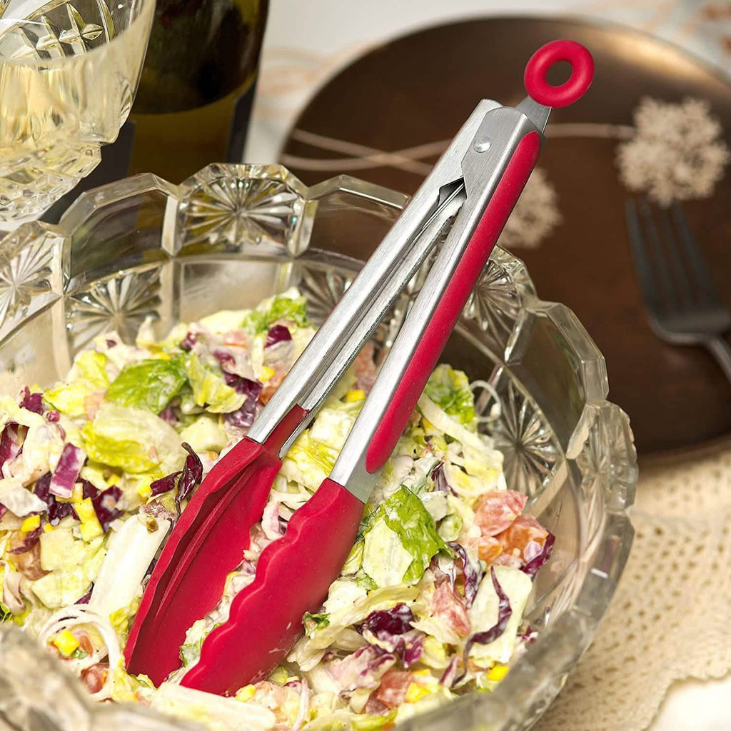 2-Pack: Chef's Star Premium Silicone Kitchen Tongs