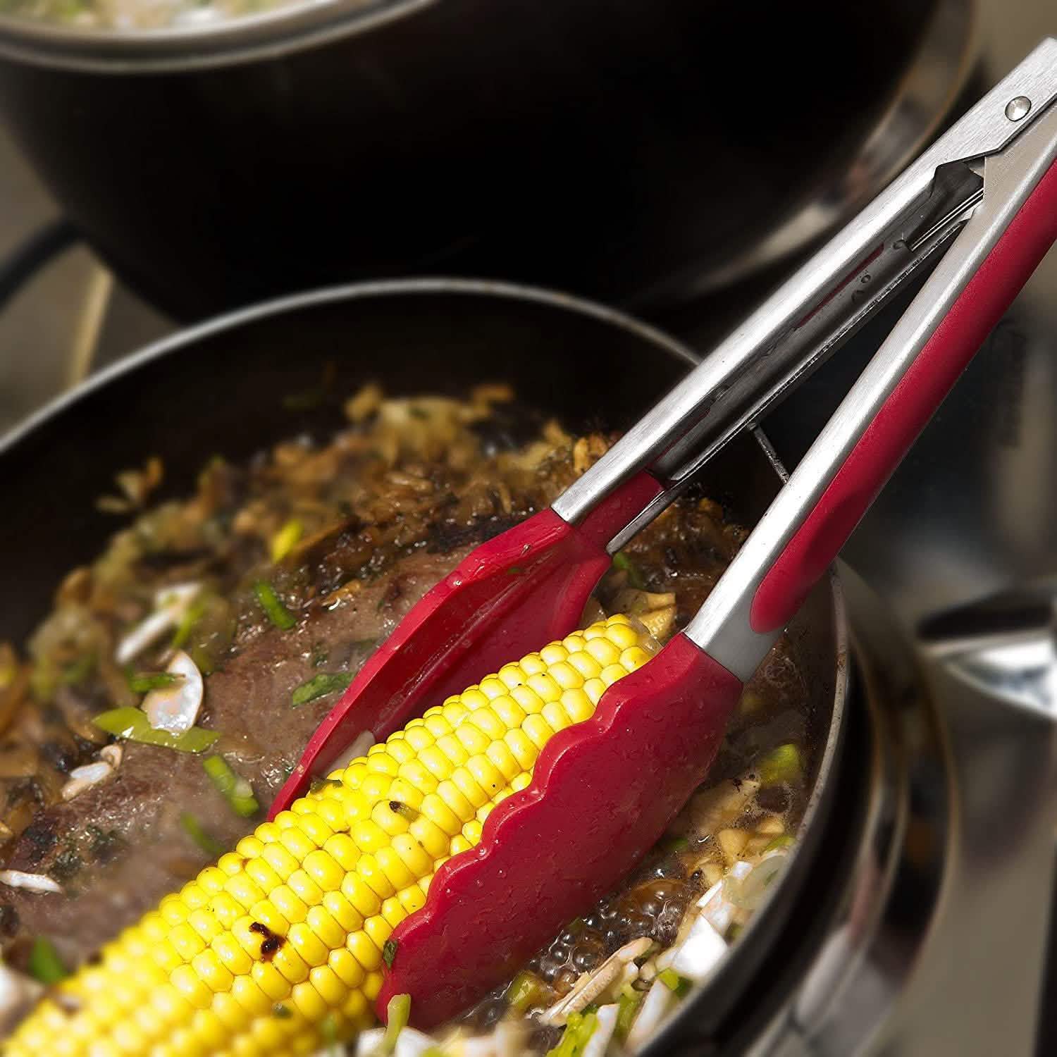 2-Pack: Chef's Star Premium Silicone Kitchen Tongs