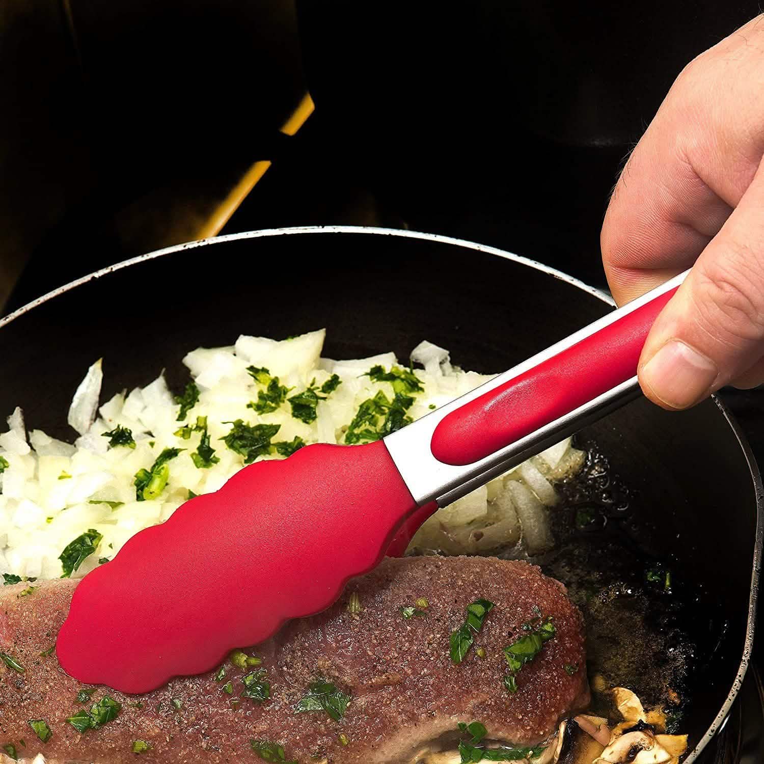 2-Pack: Chef's Star Premium Silicone Kitchen Tongs