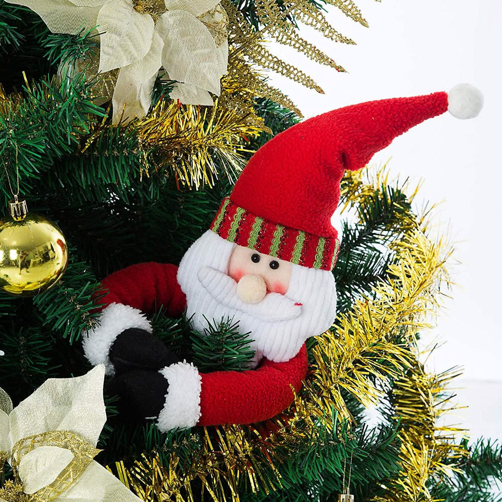 2-Pack: Christmas Curtain Buckle Doll Santa & Snowman
