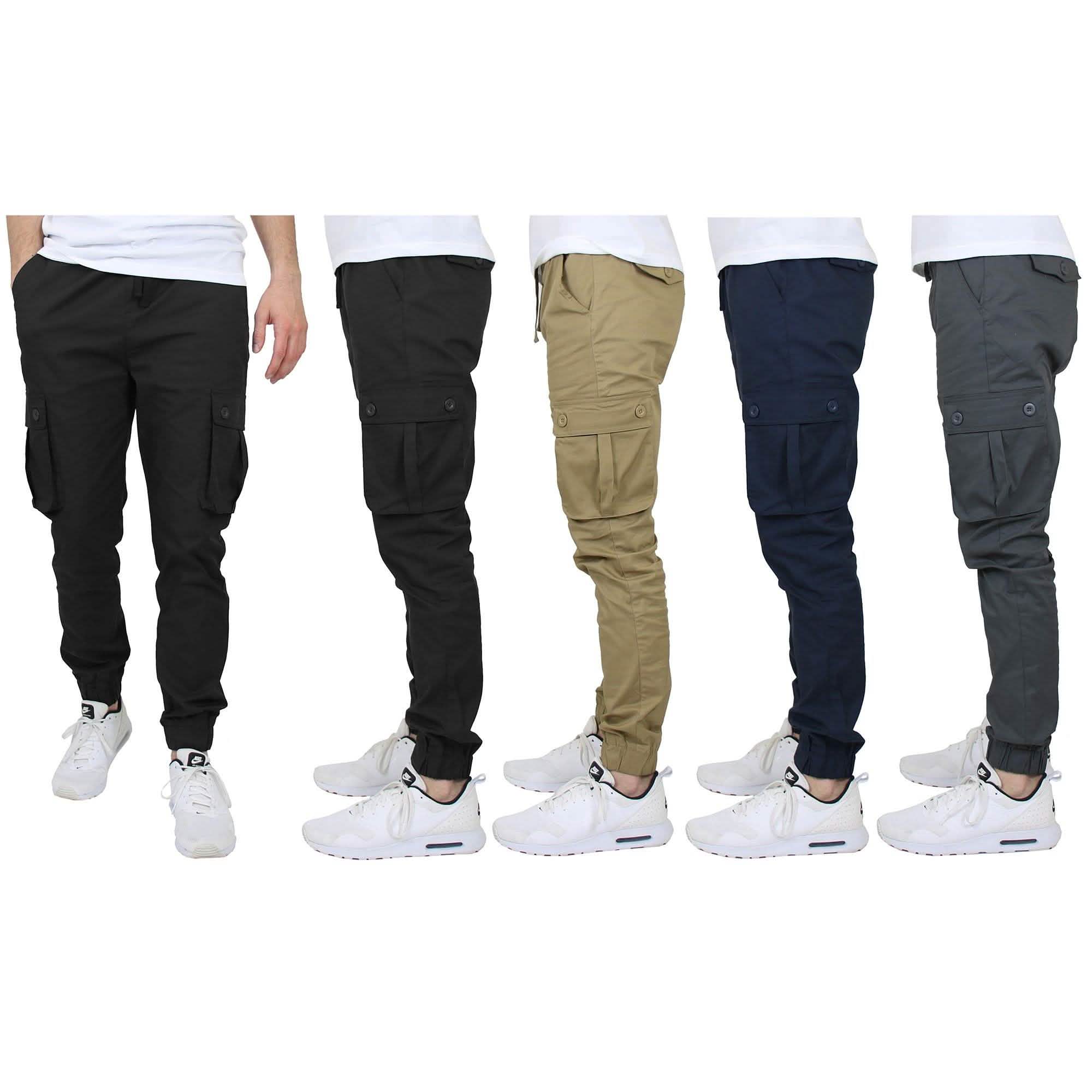 2-Pack Cotton Stretch Cargo Jogger Pants