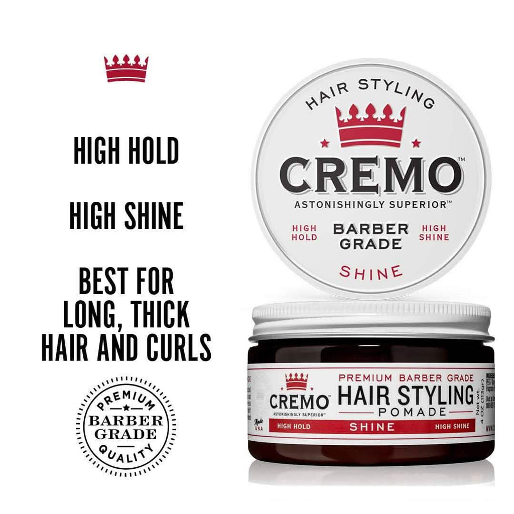 2-Pack: Cremo Premium Barber Grade Hair Styling Shine Pomade 4oz
