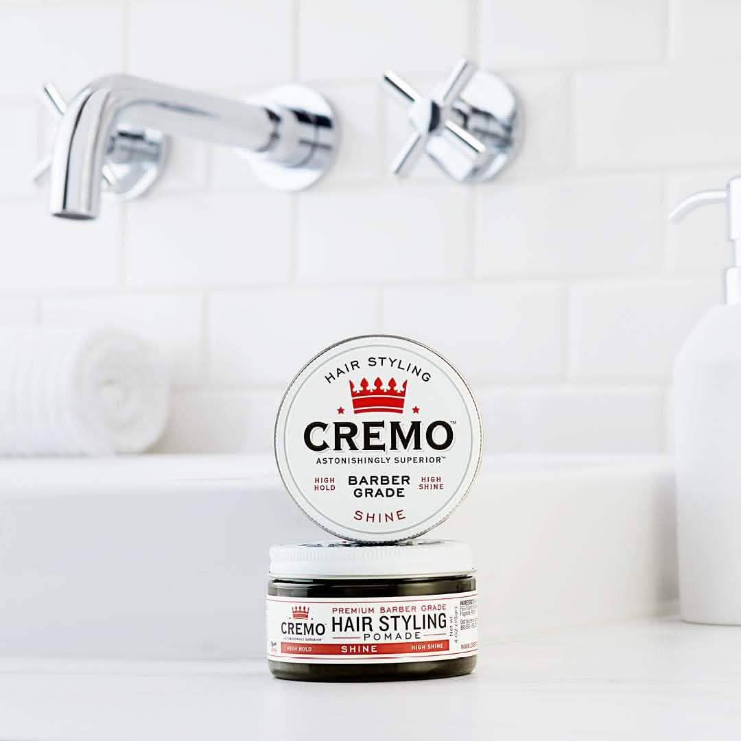 2-Pack: Cremo Premium Barber Grade Hair Styling Shine Pomade 4oz