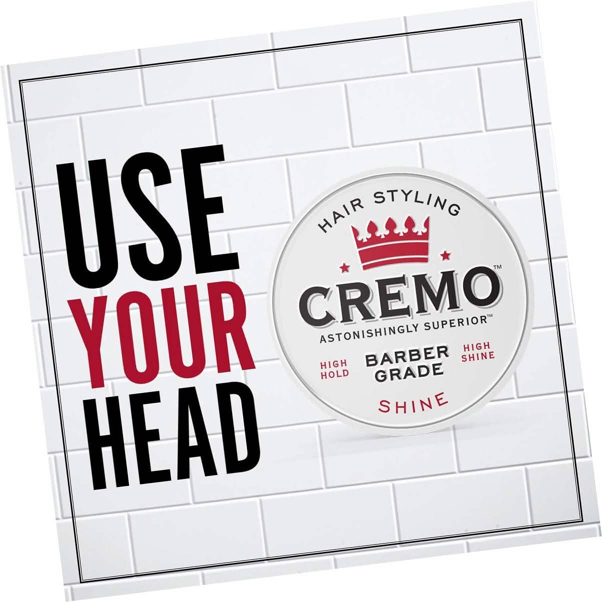 2-Pack: Cremo Premium Barber Grade Hair Styling Shine Pomade 4oz