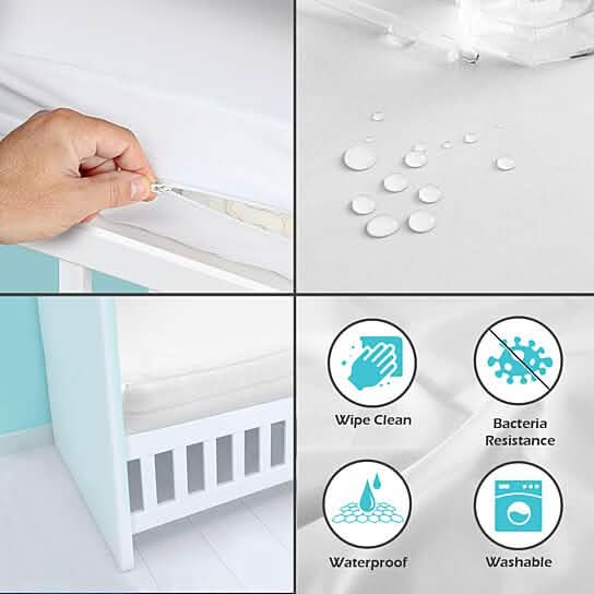 2-Pack: Deluxe Vinyl Zippered Crib Mattress Cover