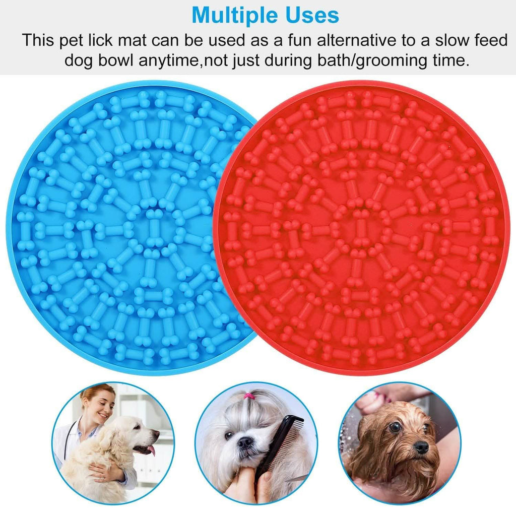2-Pack: Dog Lick Pad Pet Shower Grooming Slow Feeder Distraction Mat