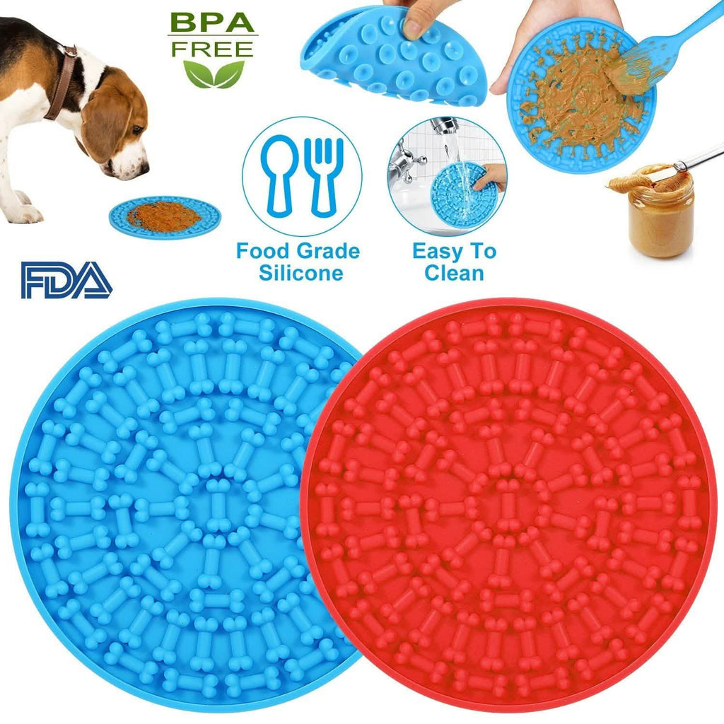 2-Pack: Dog Lick Pad Pet Shower Grooming Slow Feeder Distraction Mat