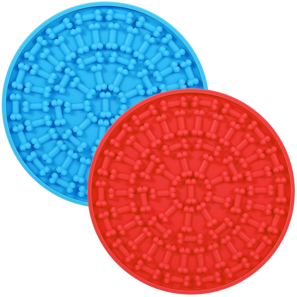 2-Pack: Dog Lick Pad Pet Shower Grooming Slow Feeder Distraction Mat