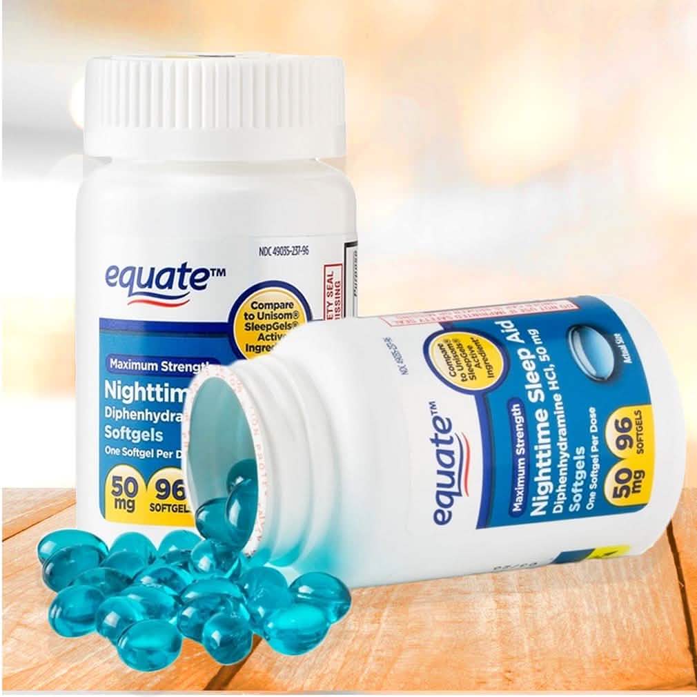 2-Pack: Equate Maximum Strength Nighttime Sleep Aid Softgels