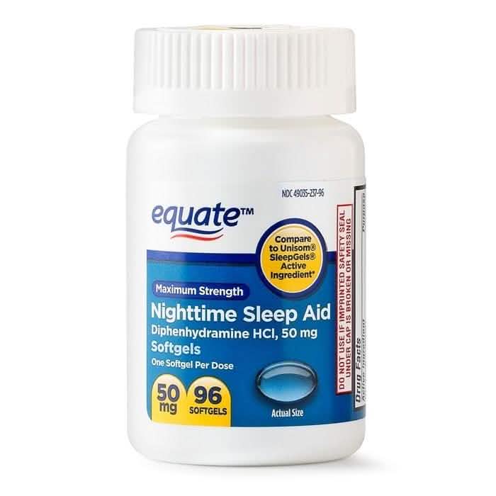 2-Pack: Equate Maximum Strength Nighttime Sleep Aid Softgels