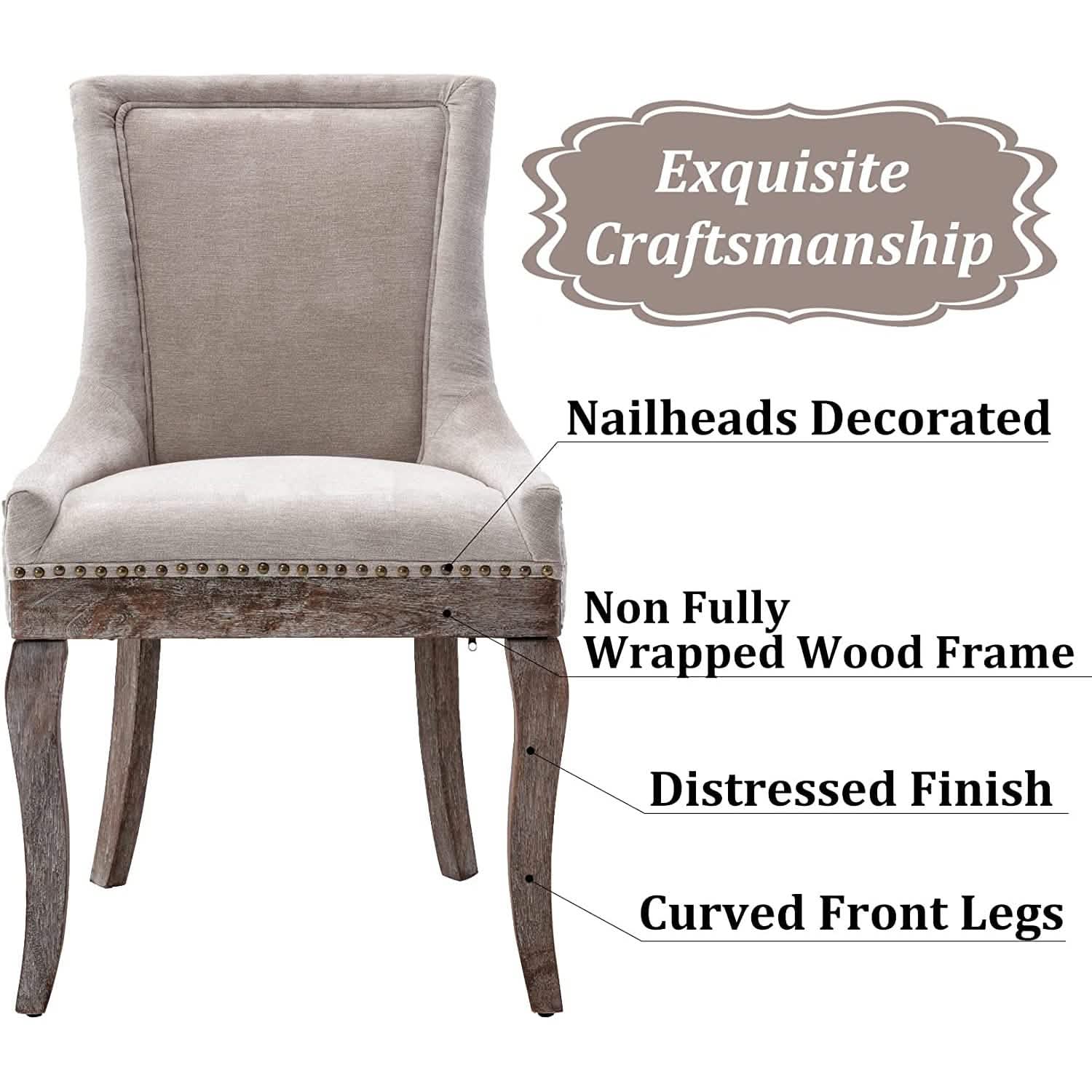 2-Pack: Fabric Upholstered Side Chairs Set