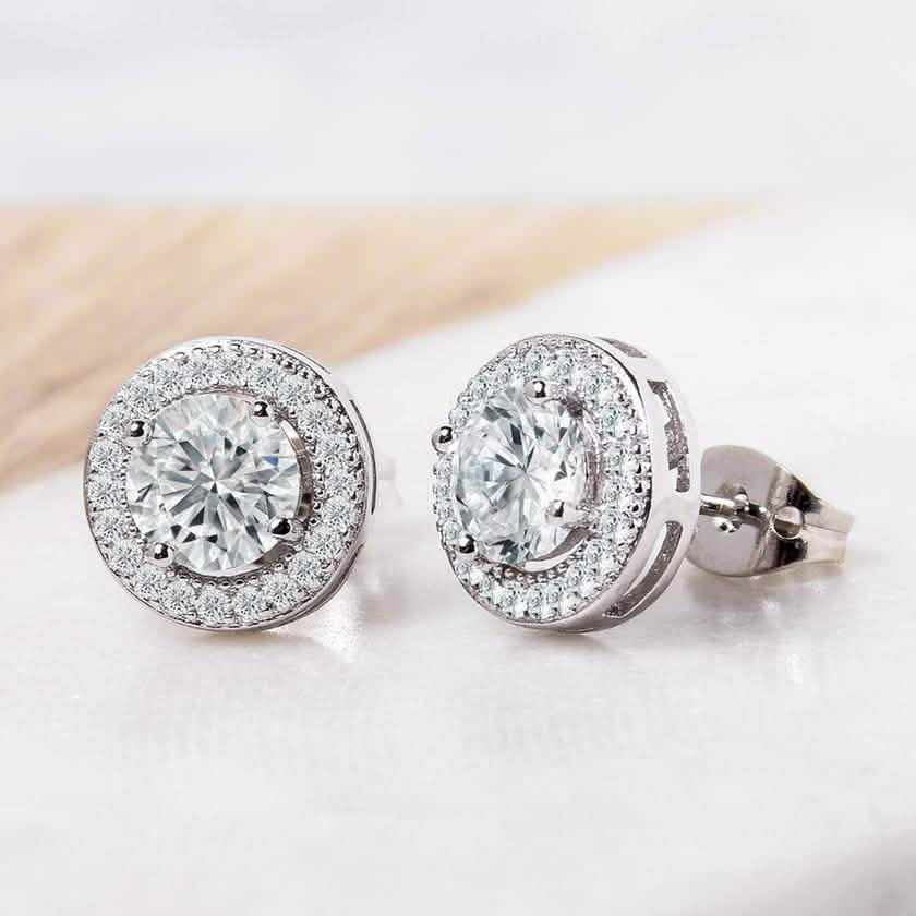 2-Pack: Halo Stud Earrings with Swarovski Elements