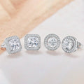 2-Pack: Halo Stud Earrings with Swarovski Elements