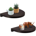2-Pack: Halter Semi Circle Ledge Wood Shelves