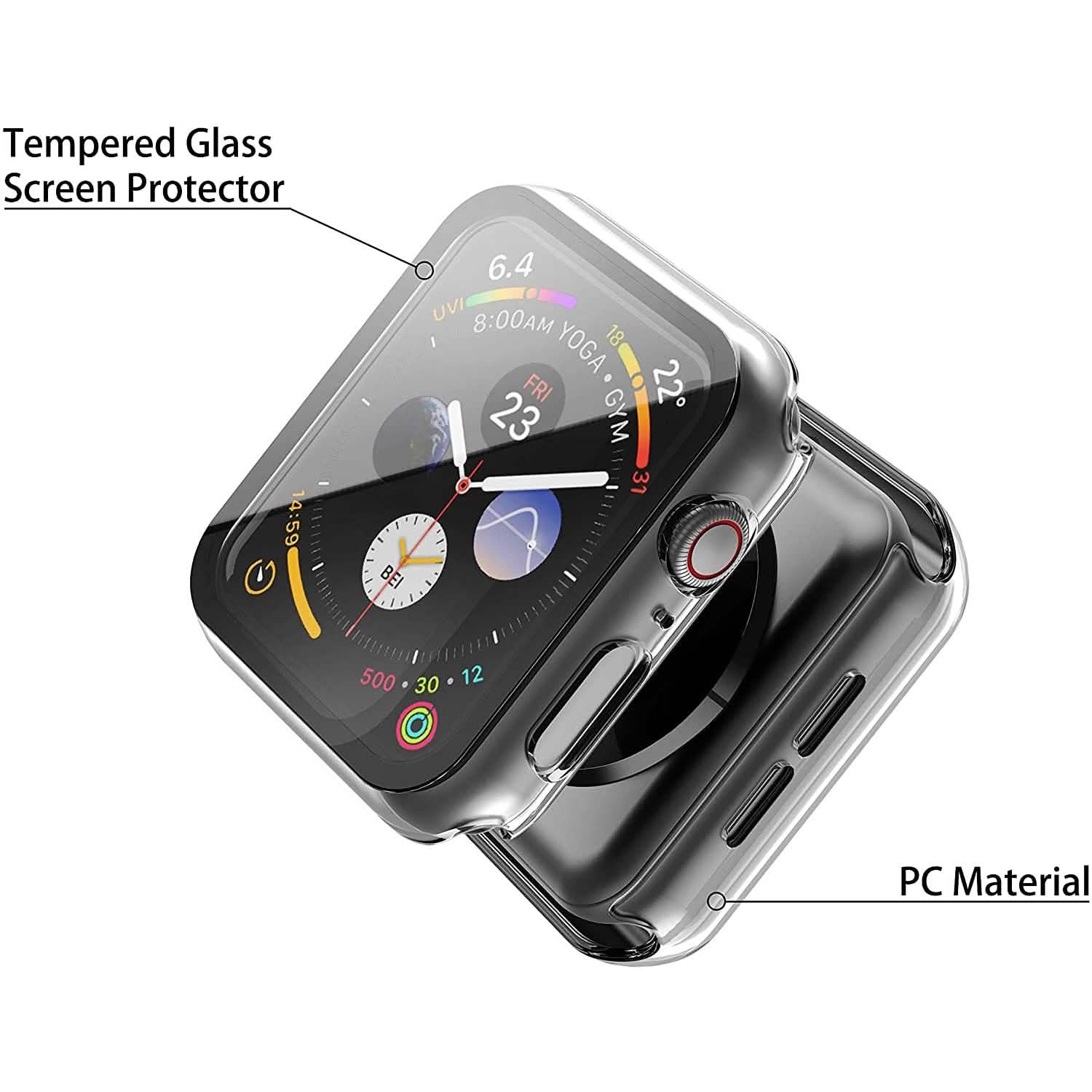 2-Pack: Hard PC Case with Tempered Glass Screen Protector