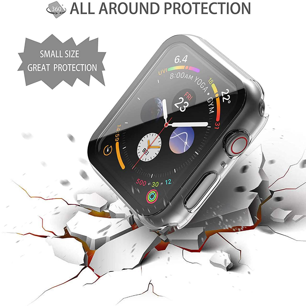 2-Pack: Hard PC Case with Tempered Glass Screen Protector