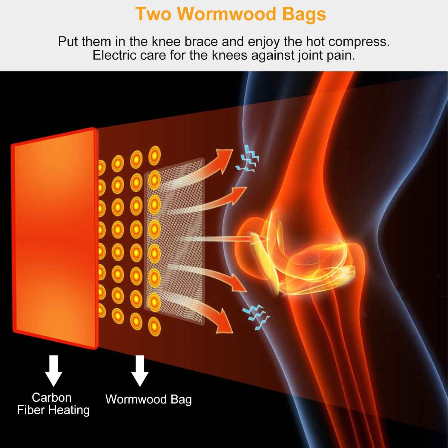 2-Pack: Heated Knee Massage Wrap
