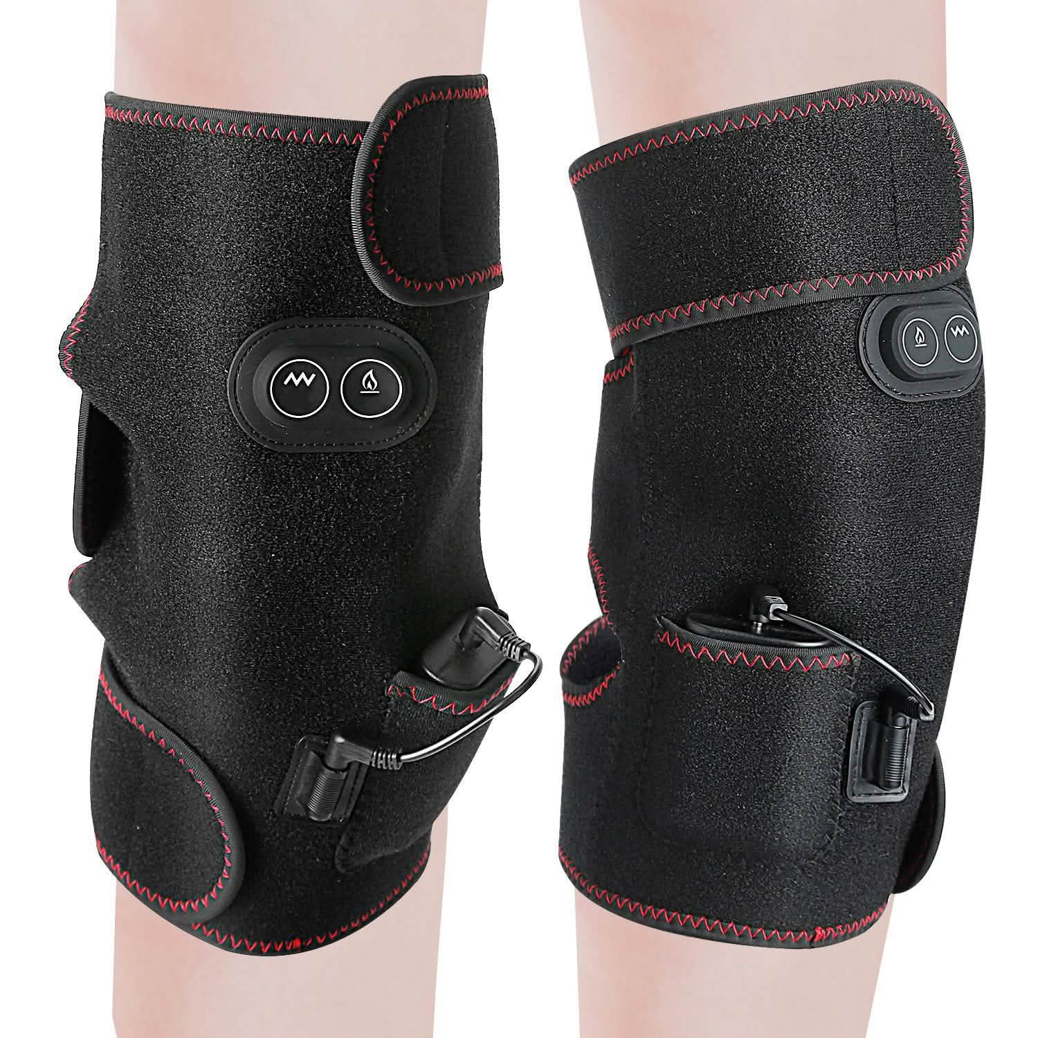 2-Pack: Heated Knee Massage Wrap