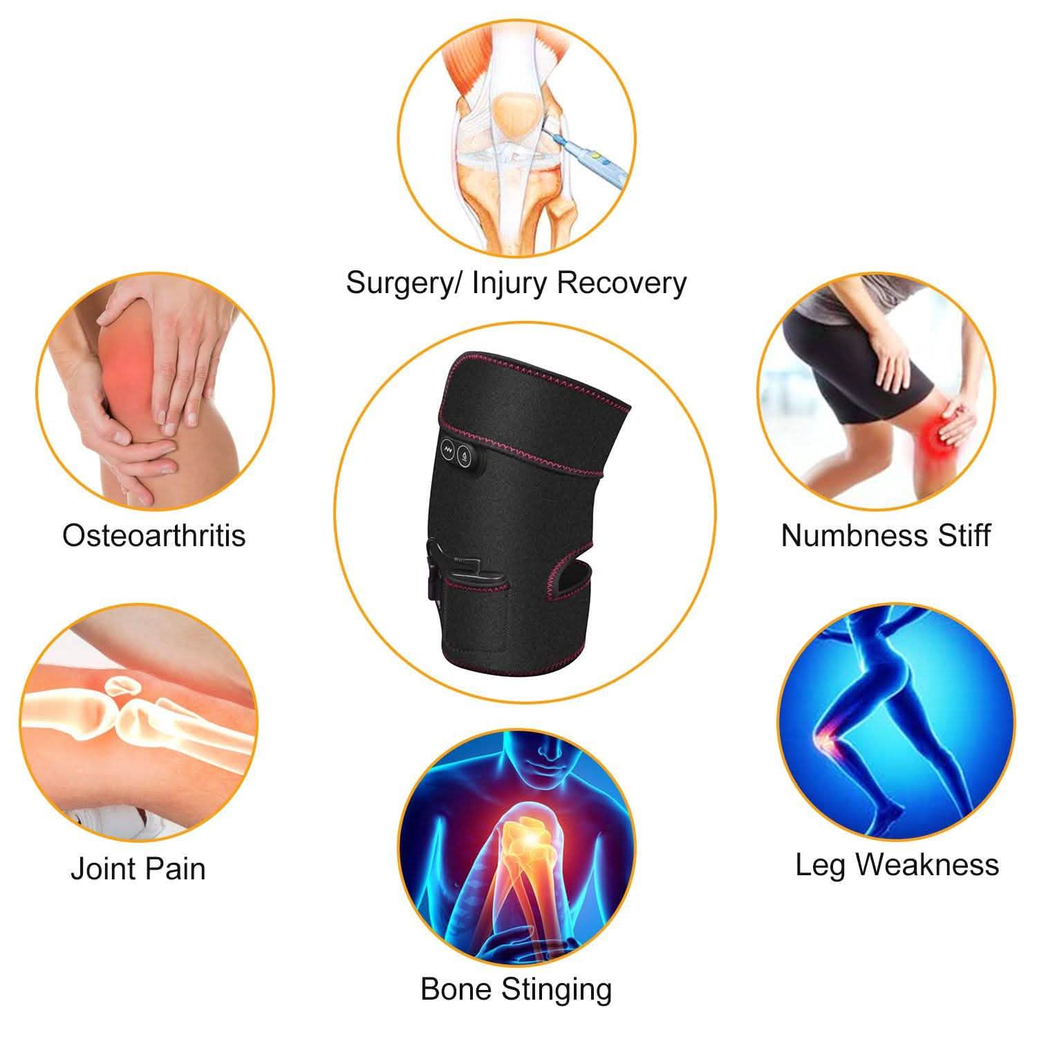 2-Pack: Heated Knee Massage Wrap