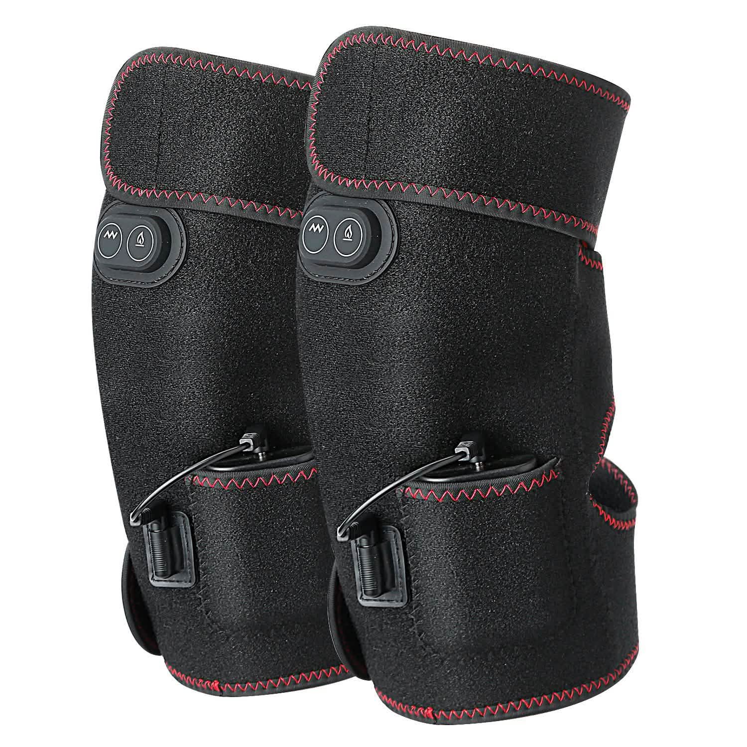 2-Pack: Heated Knee Massage Wrap