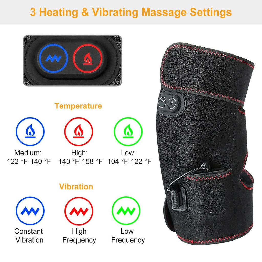 2-Pack: Heated Knee Massage Wrap