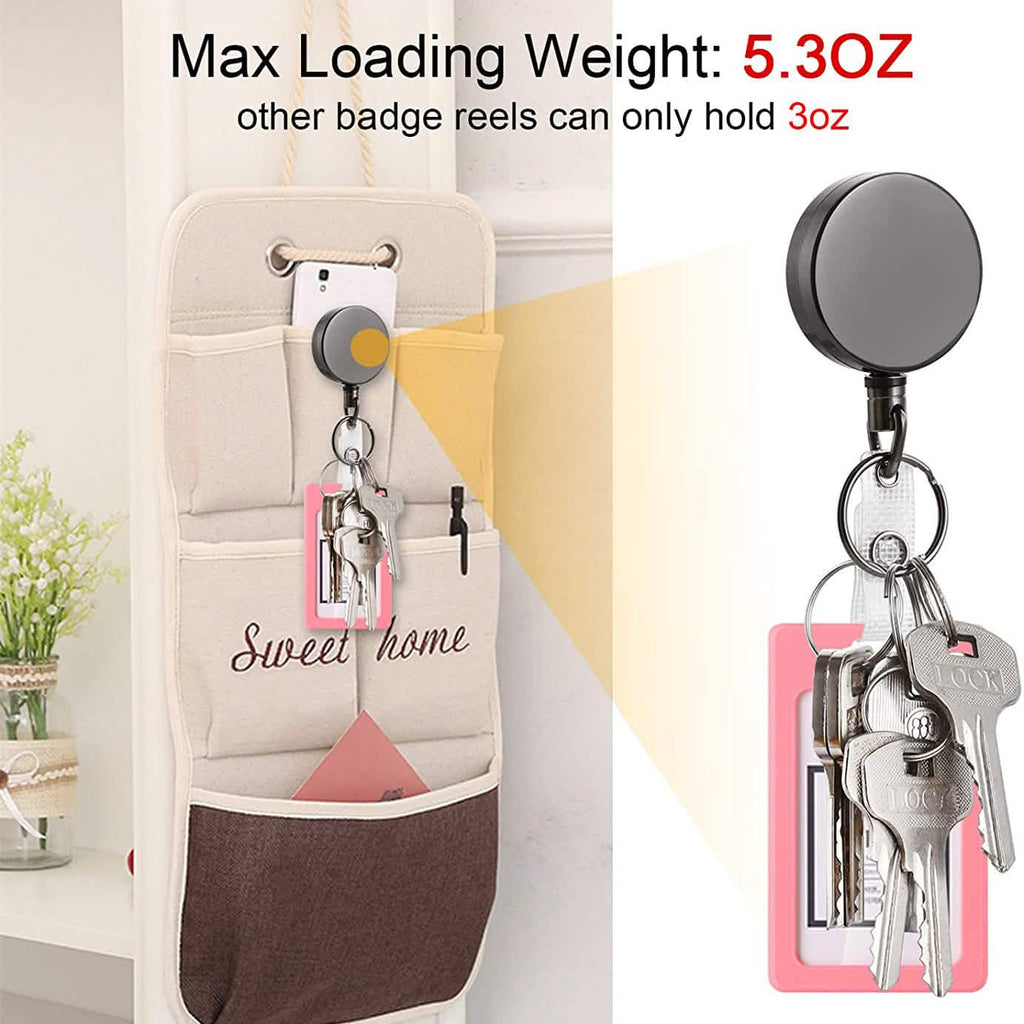 2-Pack: Heavy Duty Retractable Badge Holder Reel