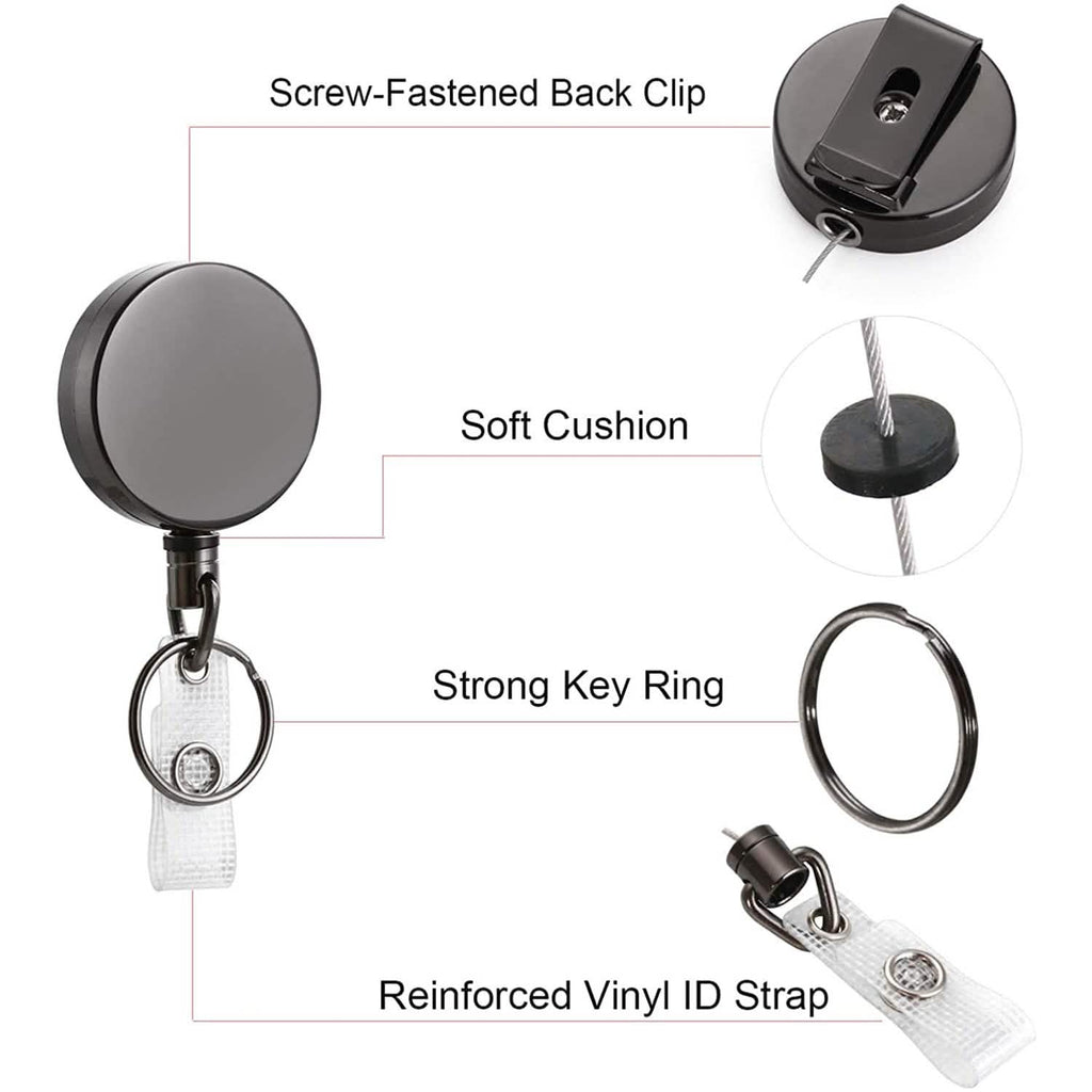 2-Pack: Heavy Duty Retractable Badge Holder Reel