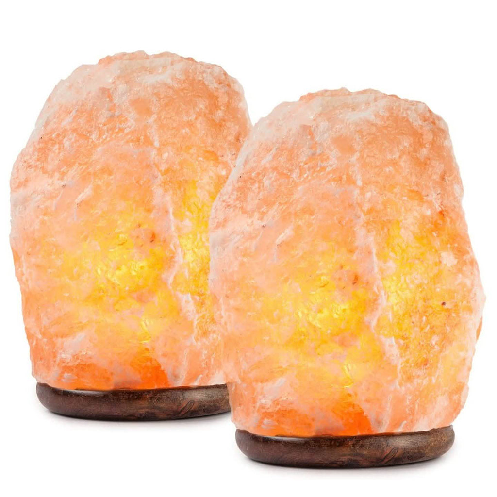 2-Pack: Hemingweigh Hand Carved Natural Crystal Himalayan Salt Lamp