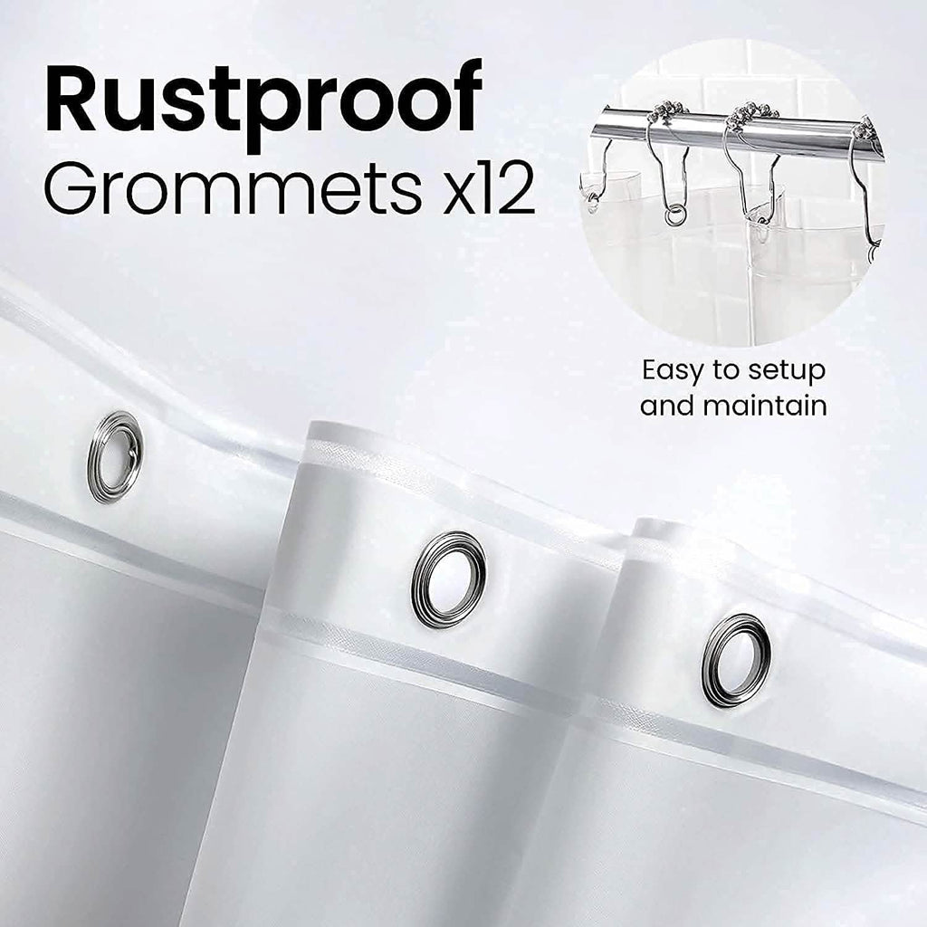 2-Pack: Hotel-Quality Heavy Shower Curtain Liner with Metal Grommets + Magnets