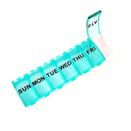 2-Pack: Jumbo Travel 7-Day Pill, Medicine, Vitamin Organizer Box