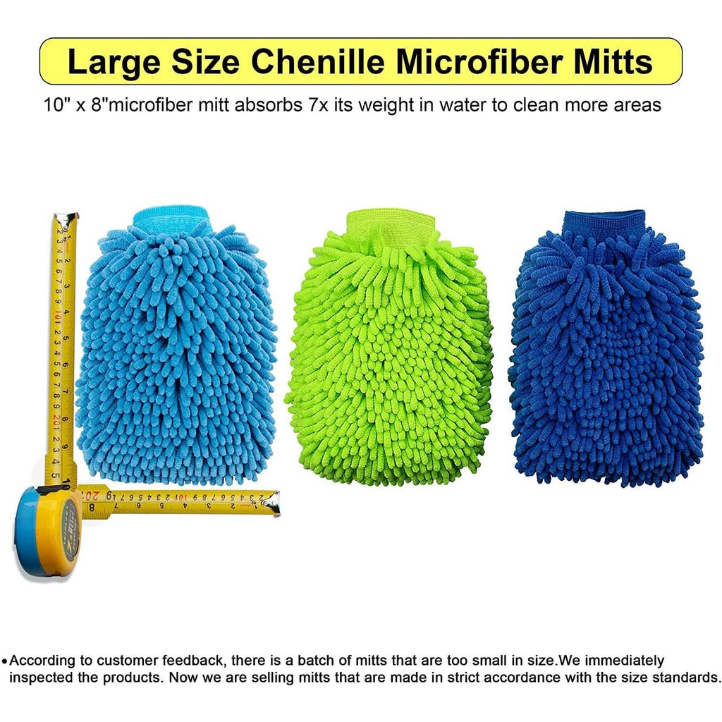 2-Pack: Large Size Microfiber Car Wash Mitt