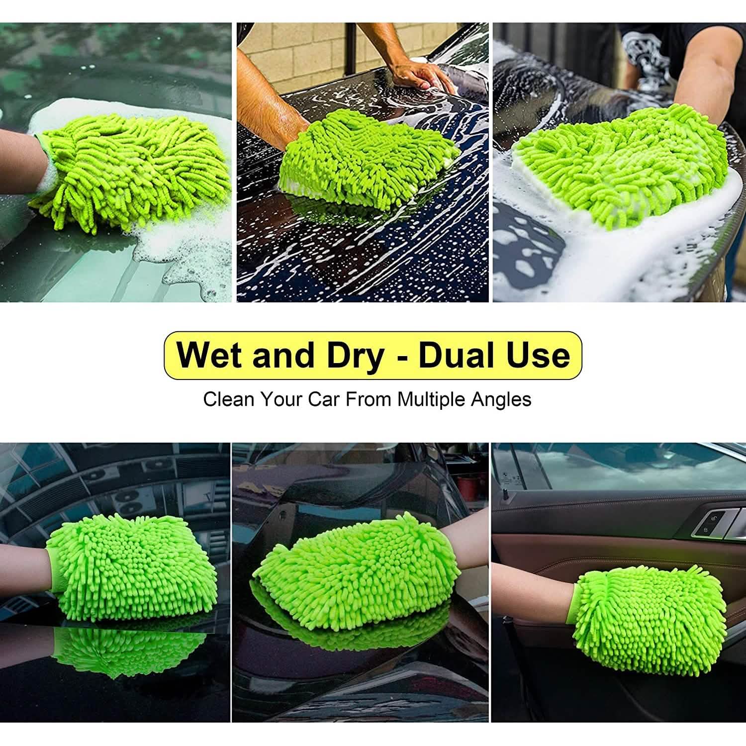 2-Pack: Large Size Microfiber Car Wash Mitt
