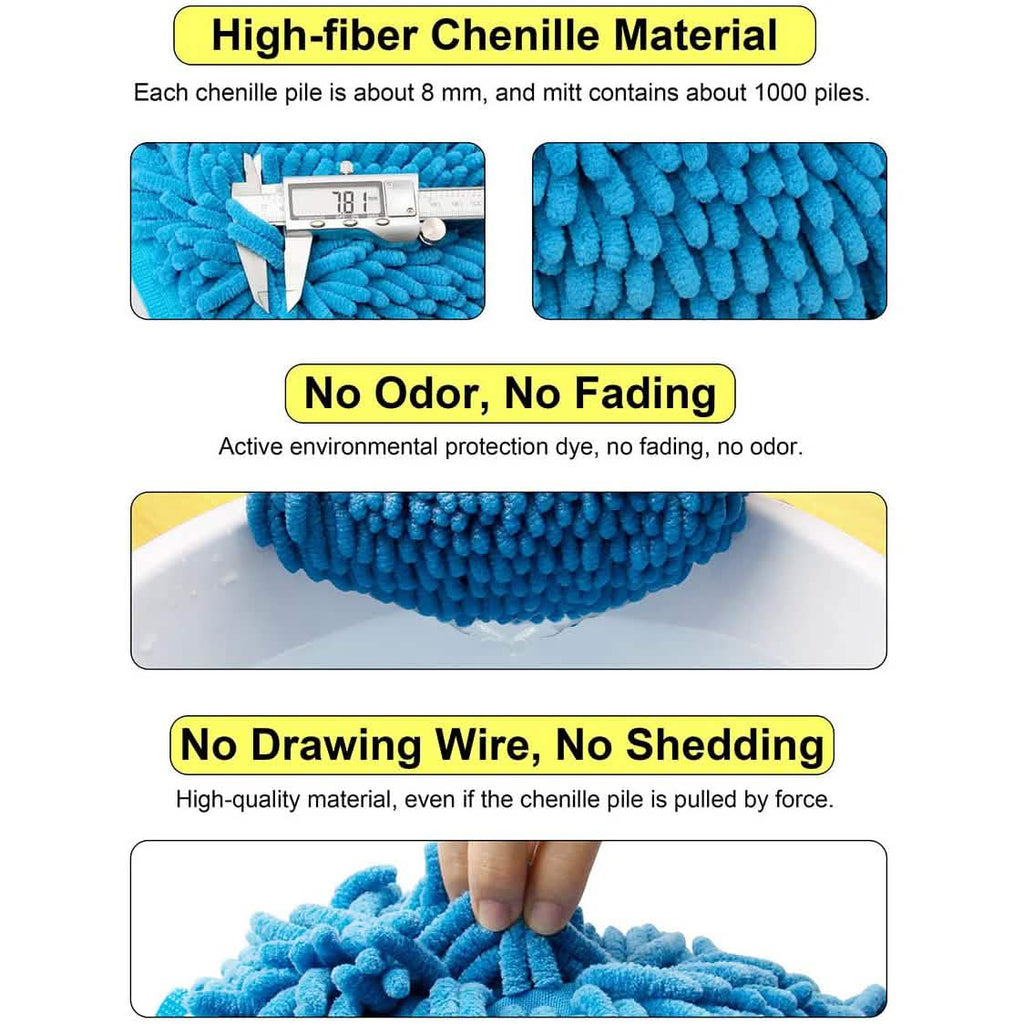 2-Pack: Large Size Microfiber Car Wash Mitt