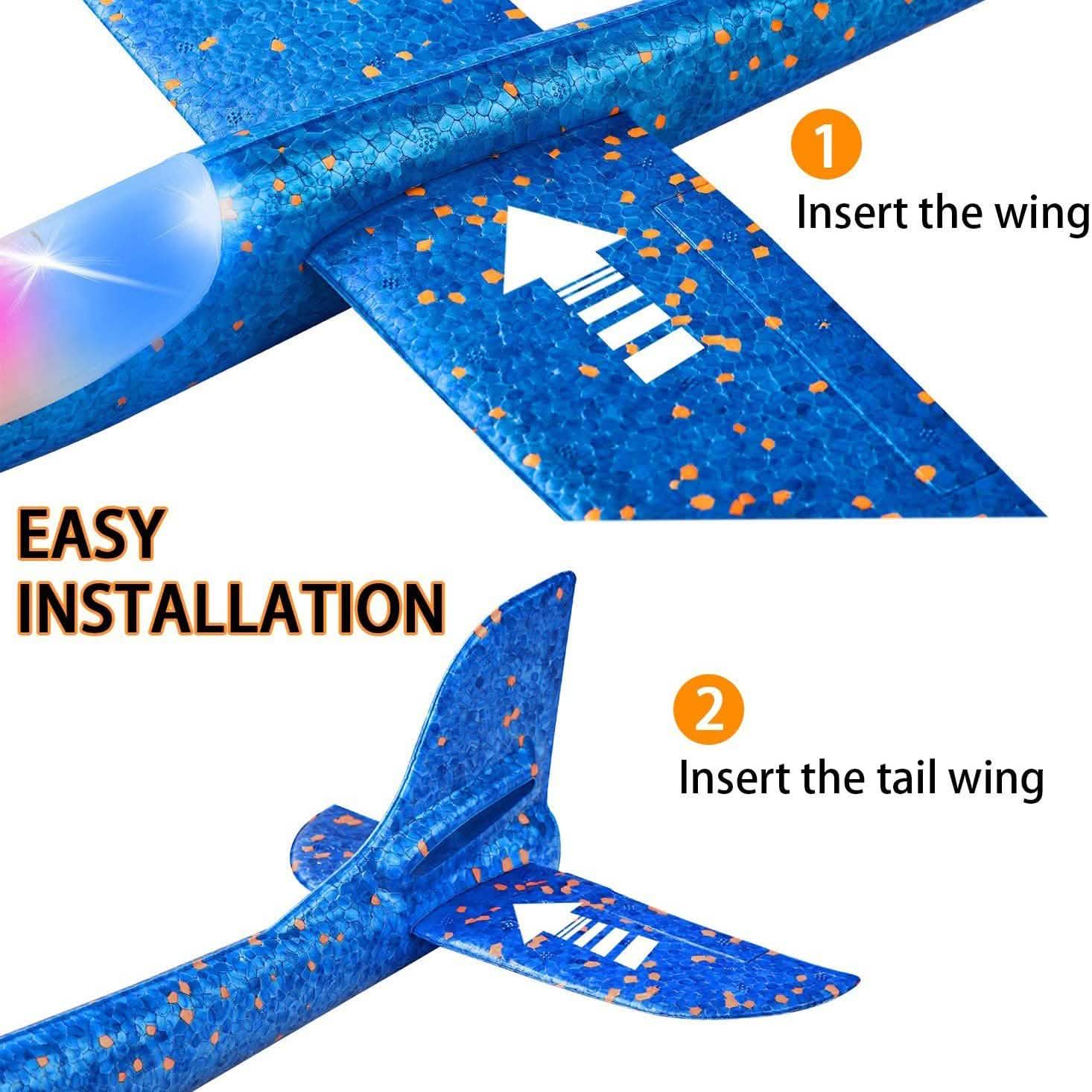2-Pack: LED 17.5" Light Throwing Foam Airplane