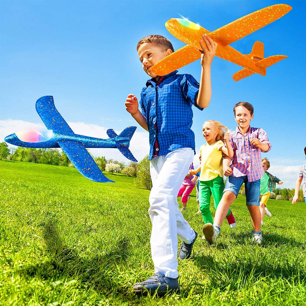 2-Pack: LED 17.5" Light Throwing Foam Airplane