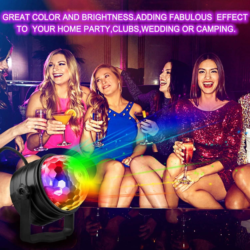 2-Pack: LED Disco Light Sound Activated Party Lights with Remote Control Dj Lighting